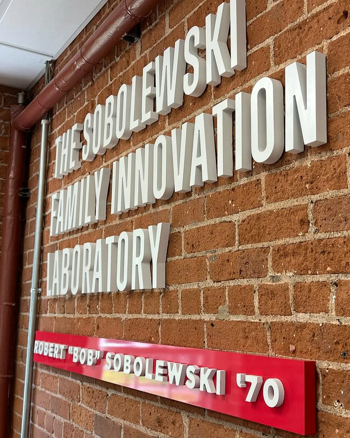 Innovation dimensional sign letters mounted on an interior wall