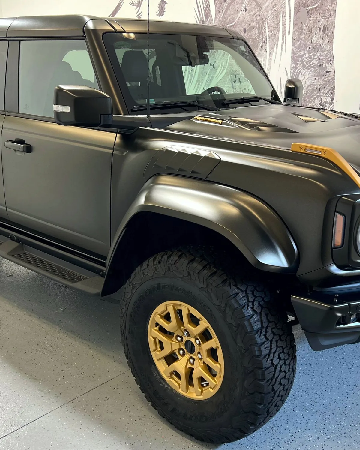 Ford Bronco colour change wrap in gold and satin black